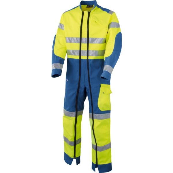Combinaison De Travail Bleue Factory - 2 Zips, Poches Multiples, Taille S - 65% Polyester 35% Coton