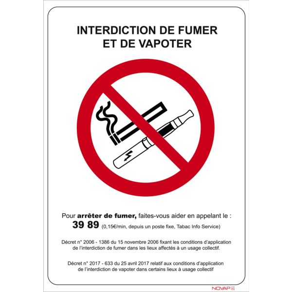 Image du produit : Interdiction de fumer et de vapoter