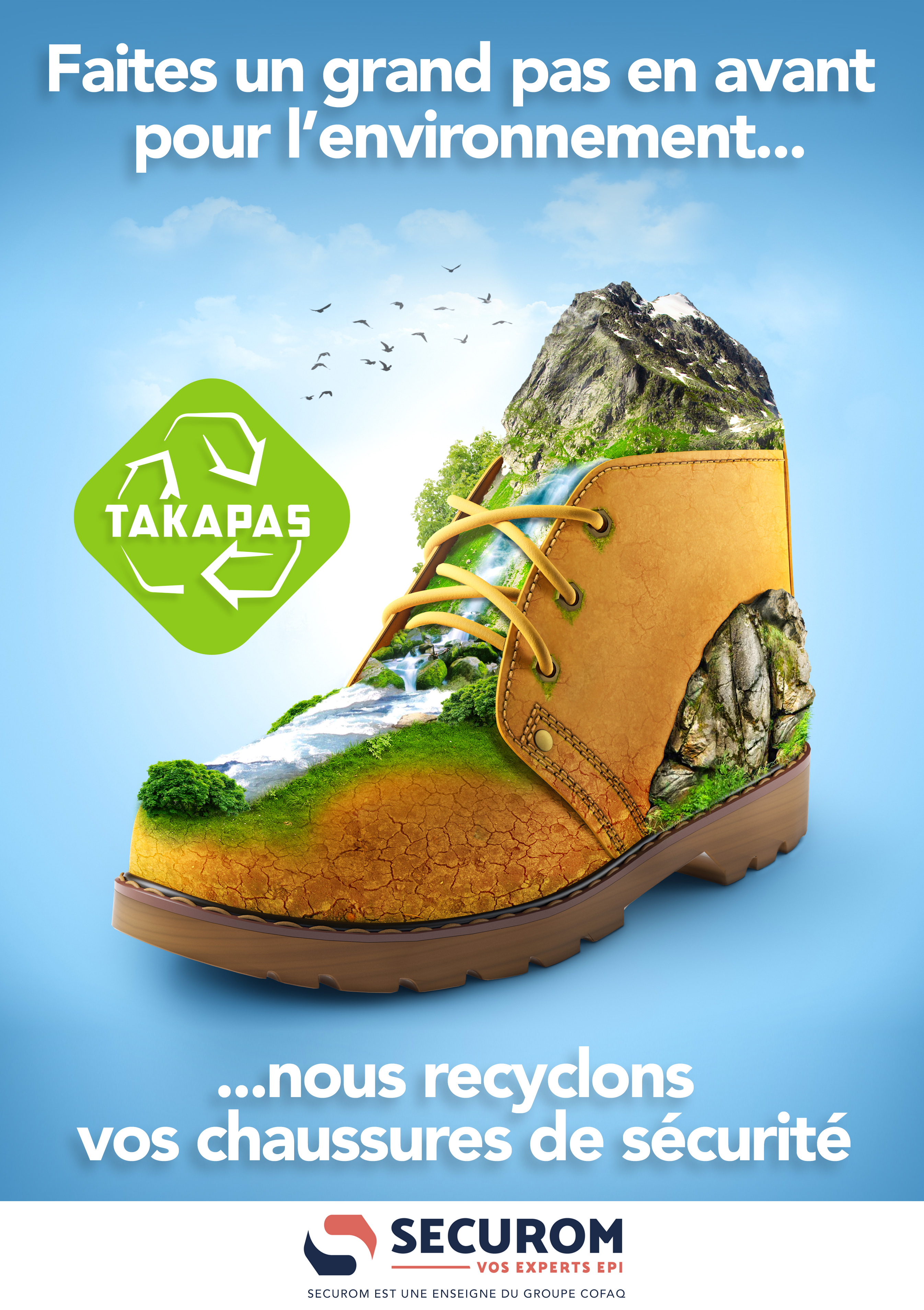 Logo TAKAPAS  et chaussures de sécurité 