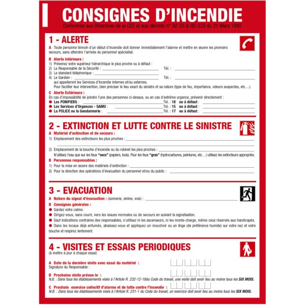 Image du produit : Affichage des consignes de sécurité