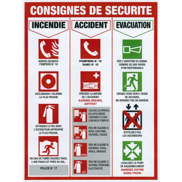 Image du produit : Affichage des consignes de sécurité