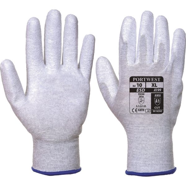 Image du produit : Gant antistatique paume enduite PU A199