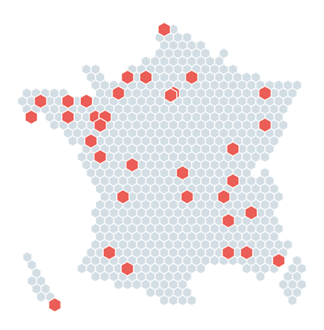 carte nationale du réseau SECUROM 