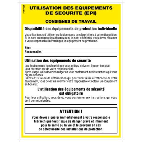 Image du produit : Affichage des consignes de sécurité